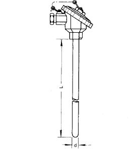 WZPN-131無(wú)固定噴涂耐磨熱電阻安裝圖片